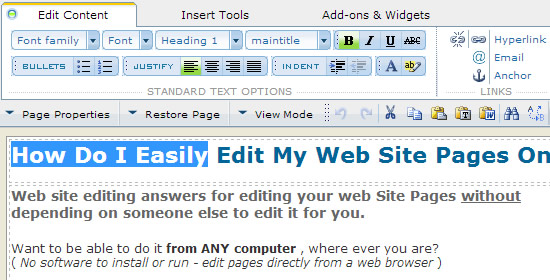 Easy WebContent HTML Editor